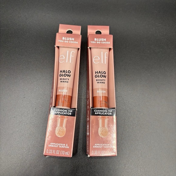 Elf Cosmetics Halo Glow Beauty Wand E.L.F. Blush You Go Cocoa‎ Pack Of 2 Makeup - Picture 1 of 4
